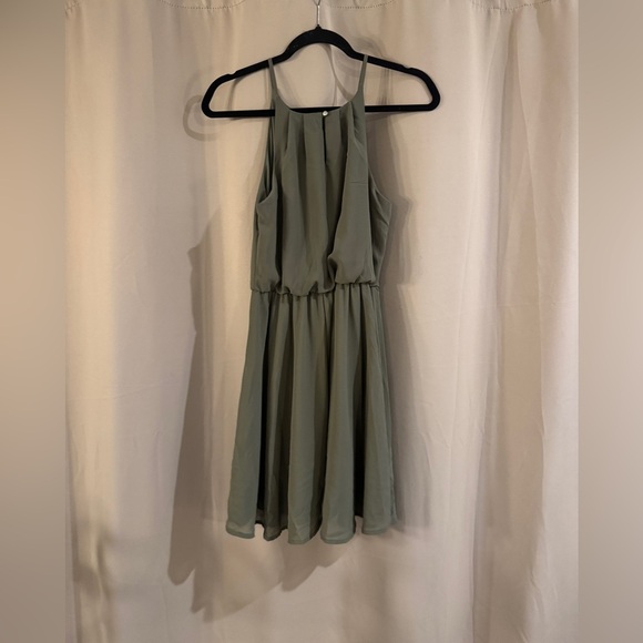 Blue Rain  Olive Green Sleeveless Dress - Picture 2 of 7